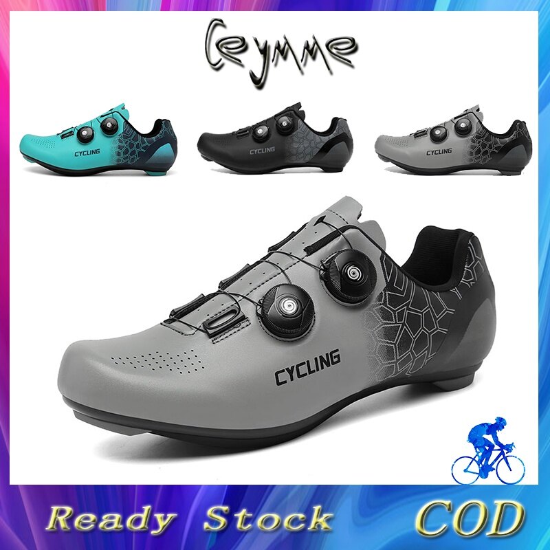 Wellsunny Cycling Shoes Men Cycling Shoes Road Bike Korean Style Fashion Non-slip Self-locking Professional Breathable Wear-resistant Big Size 36-47
