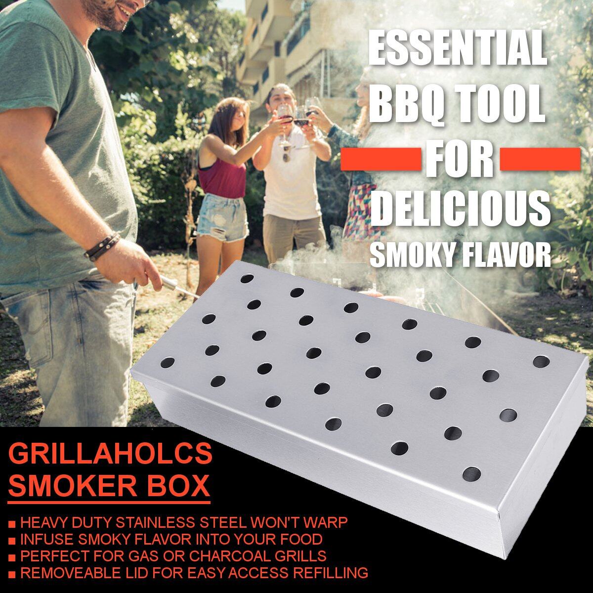 Generic Stainless Steel Outdoor Grill BBQ Smoker Box For Wood Chips