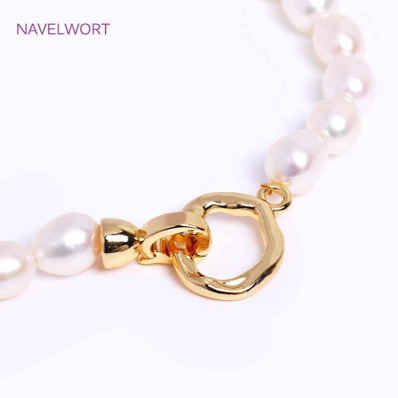 【Fire New】 Trendy 18K Gold Plated Round Pearl Clasp Connector For Bracelet Necklace Making Supplies DIY Jewelry Accessories Wholesale