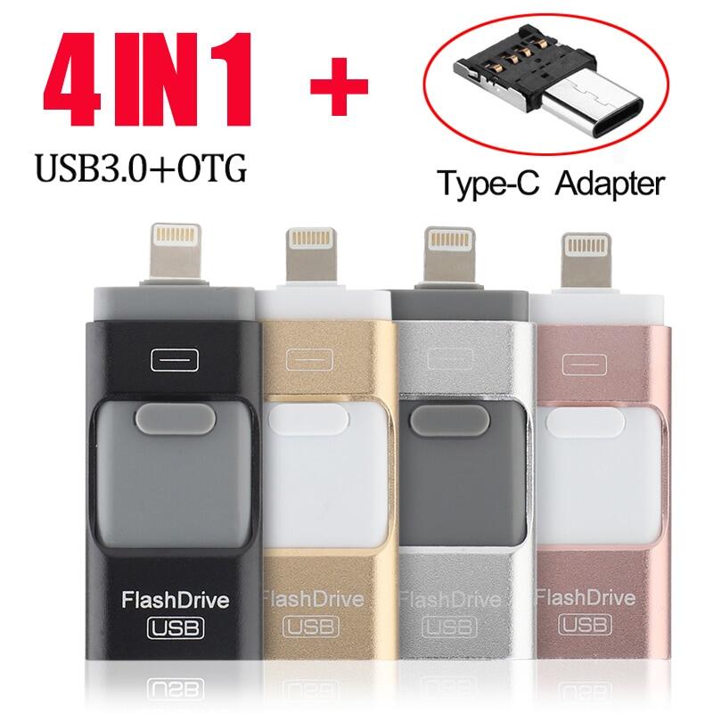 Ổ USB Flash Cho Iphone X/8/7/7 Plus/6/6S/5/SE/Ipad Ổ Usb OTG Thẻ Nhớ HD 8GB 16GB 32GB 64GB 128GB Pendrive USB 3.0