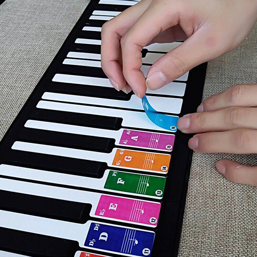 88/61/54/49/37/32 Đàn Piano Miếng Dán Trong Suốt Phím Dương Cầm Miếng Dán Thân Thiện với môi trường Miếng Dán keo dán Ngón Tay Thực Hành Có Thể Di Chuyển được Lưu Ý Bảng Xếp Hạng Bàn Phím
