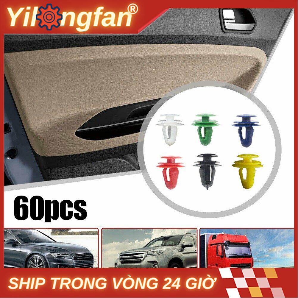 60 chiếc kẹp cố định bảng điều khiển cửa xe hơi kẹp thẻ bảng điều khiển lỗ v9mm đinh tán