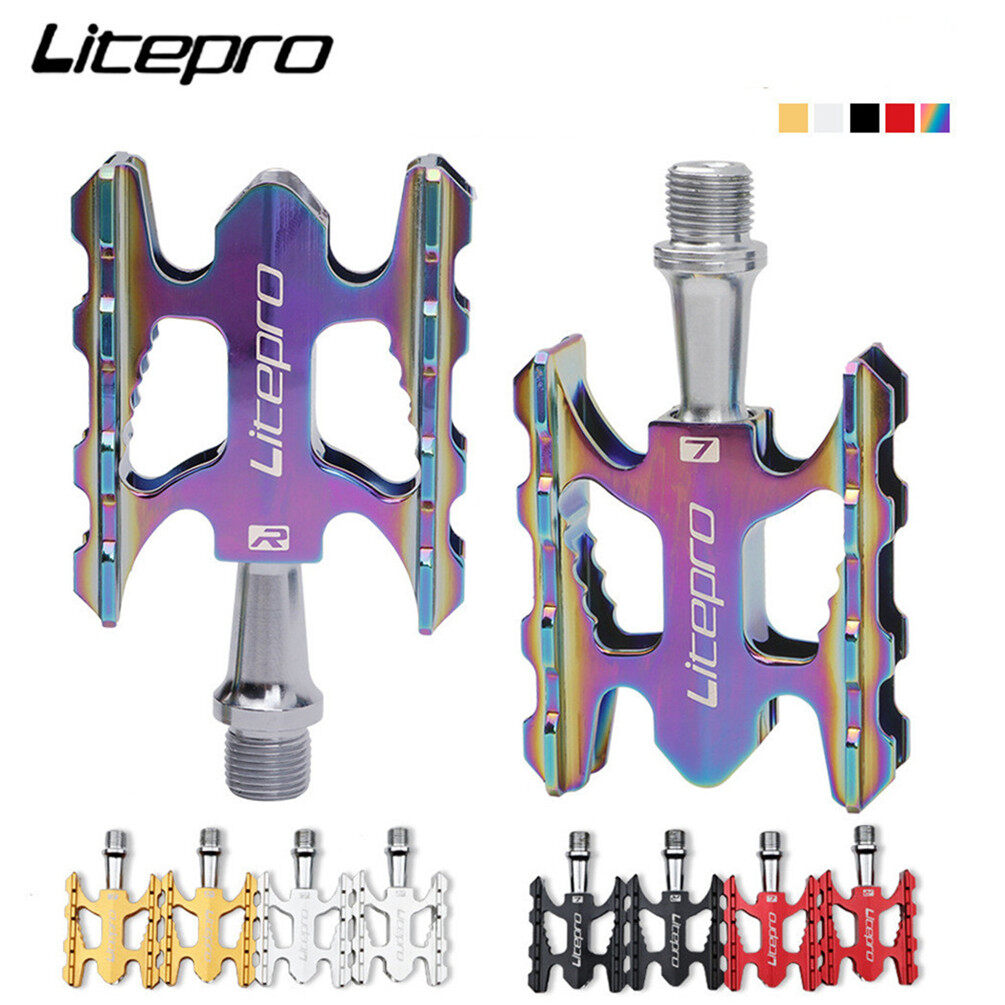Litepro Folding Bike Pedal Sealed Bearing Aluminum Alloy Non-slip MTB Road Bike BMX Universal Bicycle Pedal For Brompton Fnhon