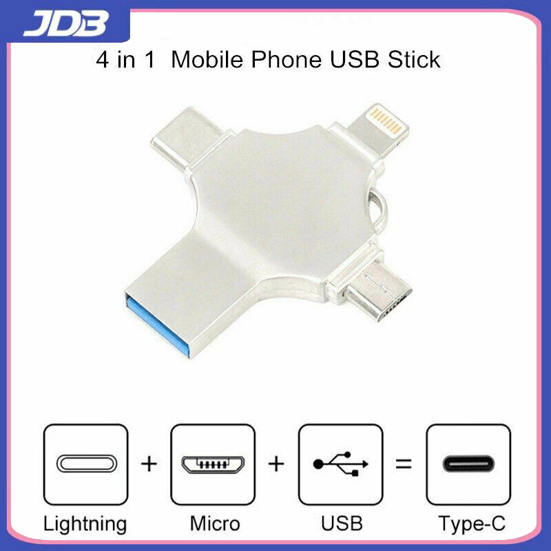 JDB 4 In 1 USB3.0คอมพิวเตอร์มือถือ U Disk พร้อม TF แฟลชไดร์ฟเก็บข้อมูลภายนอก,เหมาะสำหรับ IOS Android Type-C อุปกรณ์ Windows - ยี่ห้อ JDB ราคา 309 บาท*ส่งฟรี