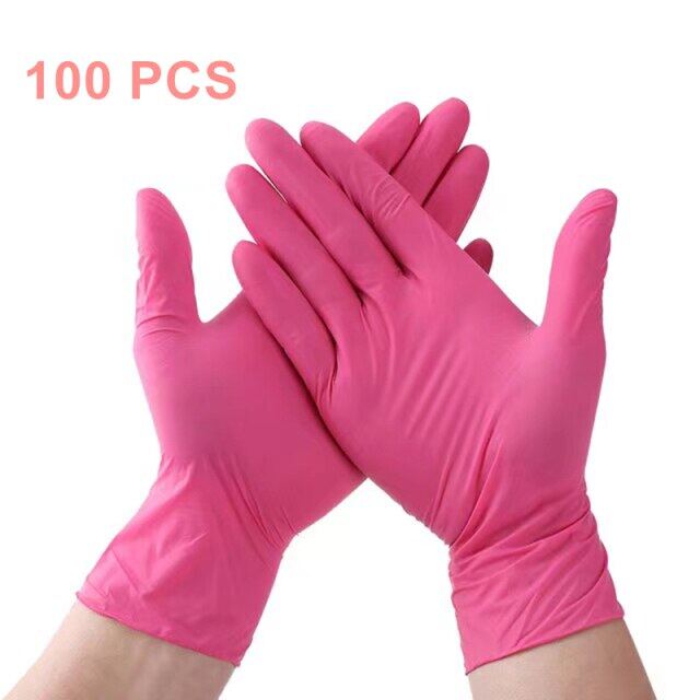 pink nitrile gloves