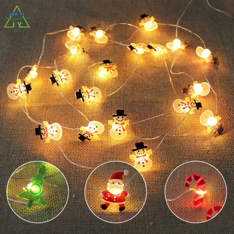 Ks dây đồng led mini đèn giáng sinh ông già noel nai sừng tấm người tuyết nạng bông tuyết dây đèn màu trang trí
