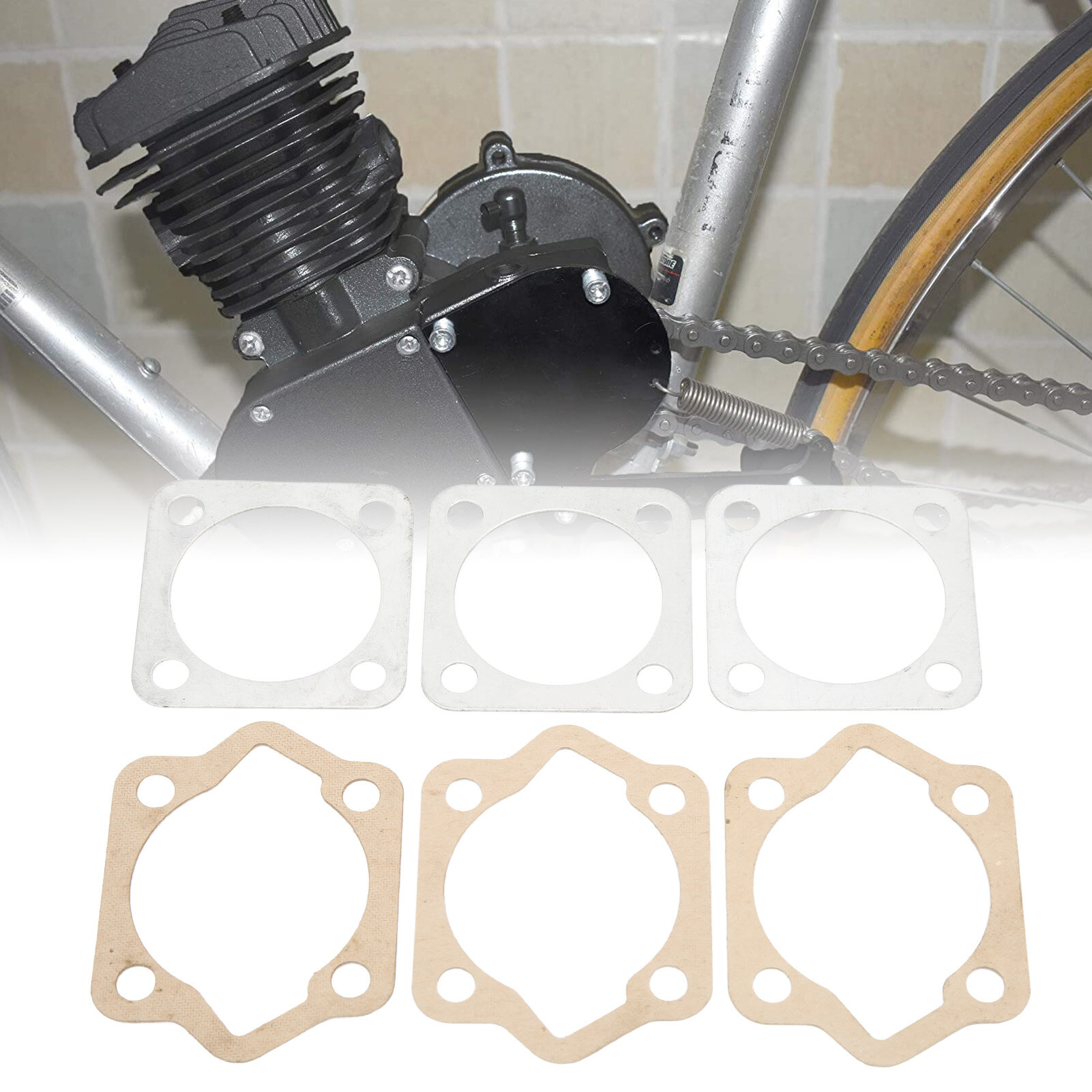 Đầu xi lanh cơ sở miếng đệm Kit nhôm giấy ngăn chặn rò rỉ động cơ Gasket khối chất độc hại cho 2 đột quỵ 66cc 80cc xe đạp cơ giới