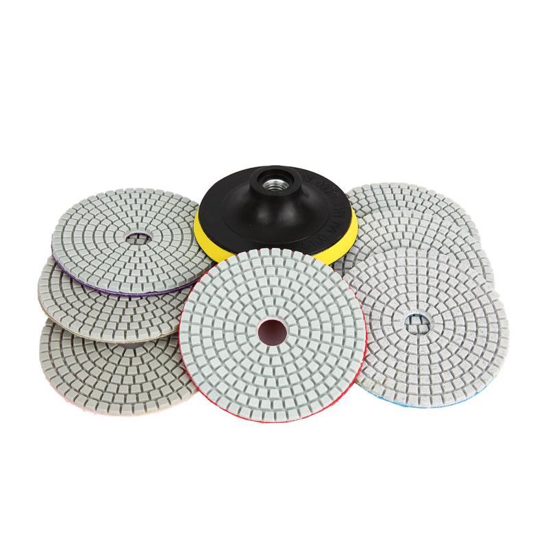 Cái/bộ 8 miếng đánh bóng ướt/khô 4 inch, miếng đánh bóng kim cương linh hoạt loại sắc nét đĩa chà nhám đá hoa cương