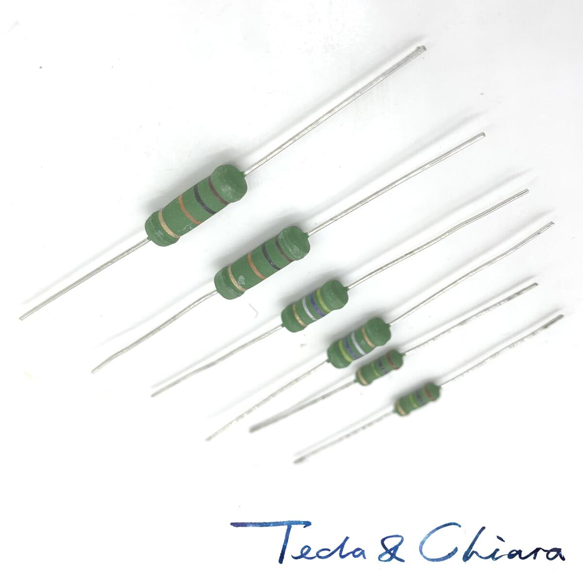 100 chiếc điện trở màng oxit kim loại nhỏ 3w 3ws 1r 1.2r 1.5r 1ohm 1.2ohm 1.5ohm 1 1.2 1.5 5x15 vòng màu điện trở r ohm