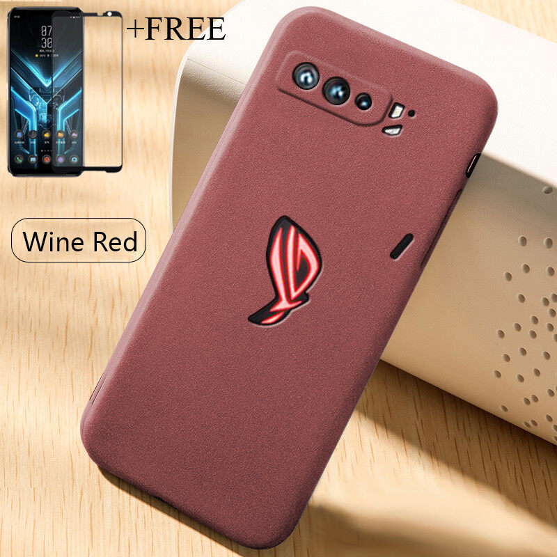(Kính Cường Lực Miễn Phí) Biruiqu Dành Cho ASUS ROG Phone 3 Chống Sốc Slim Soft Sandstone Shell Vỏ Điện Thoại Với Kính Cường Lực Miễn Phí