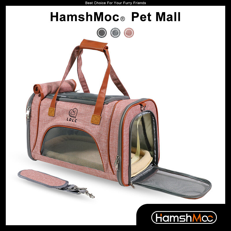 HamshMoc Large Pet Carrier Collapsible Pet Travel Carrier Airline Approved Soft Sided Portable Pet Backpack for Cats Dogs Puppies ราคา 1,242 บาท*ส่งฟรี