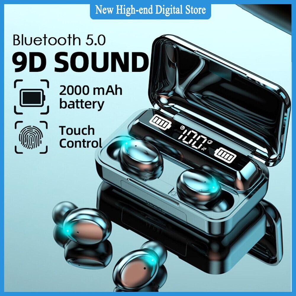 Tai nghe kép không dây f9-5c mặt cười mới bluetooth bộ tai nghe chơi game tws5.2 sport f9 tai nghe bluetooth