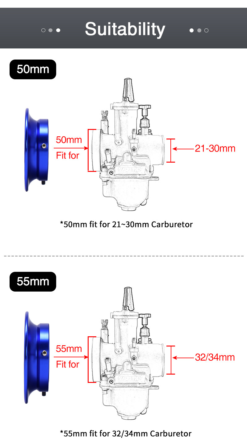 Motorcycle 80mm Carburetor Carb Air Filter Cup Net Velocity - Foto 5