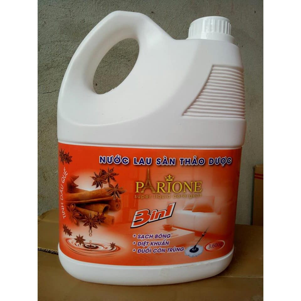 Nước lau sàn diệt khuẩn khử mùi thảo dược hương quế can 3.6 lít