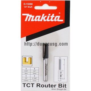Mũi phay thẳng 8.0mm cốt 6.35mm makita d-15388