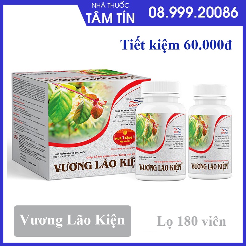 Vương Lão Kiện lọ 180 viên Giúp hỗ trợ giảm triệu chứng run chân tay