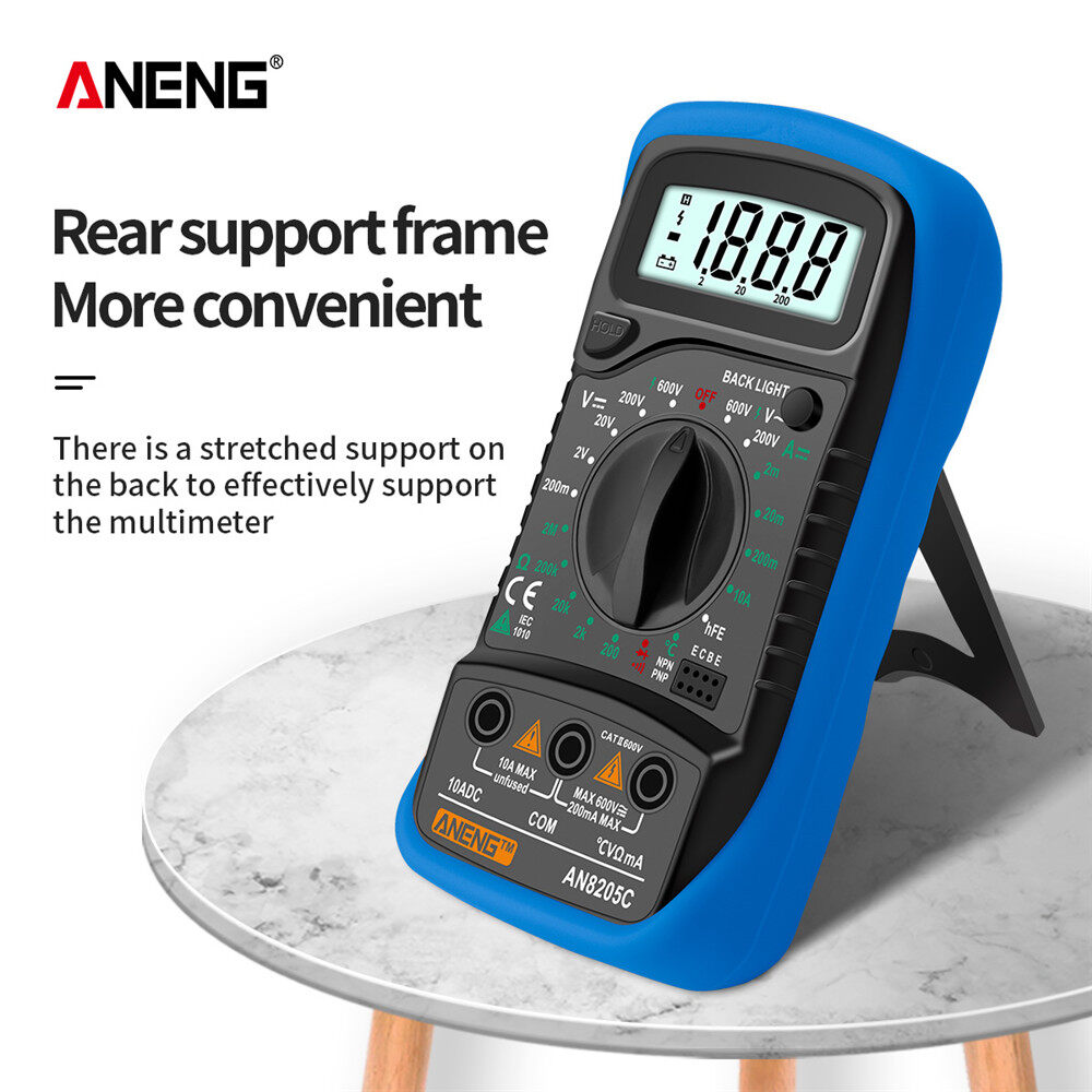 ANENG AN8205C Đa Năng Kế Kỹ Thuật Số AC/Ampe Kế DC Volt Ôm Kế Đồng Hồ Đo Đa Năng Với Cặp Nhiệt Điện Đèn Nền LCD Di Động