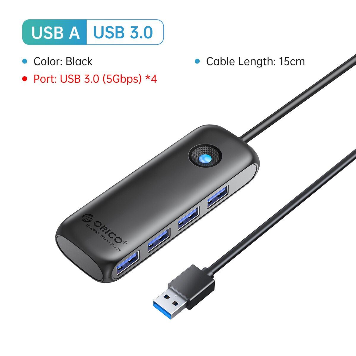 ORICO USB Hub USB3.0 USB2.0 Đa Bộ chia USB Bộ chuyển đổi điện 4-Cổng Đa-Extender Bộ chuyển đổi OTG C