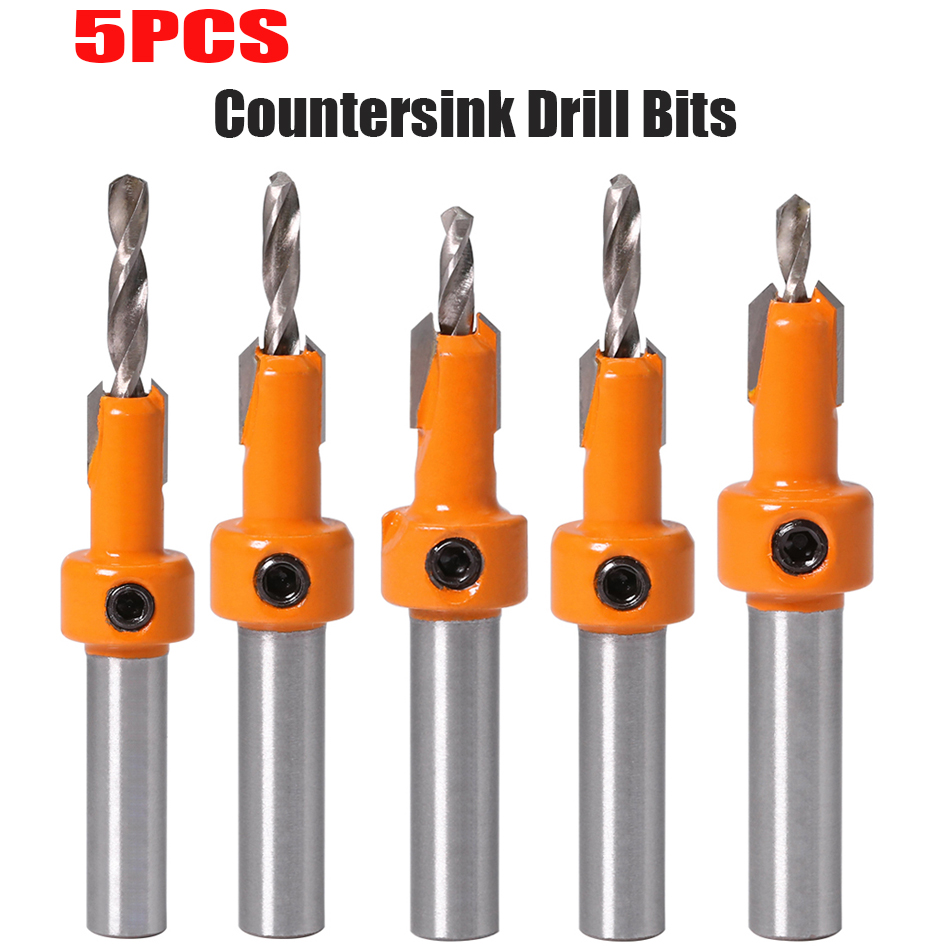 Mũi Khoan Chế Biến Gỗ HSS Mũi Khoan Lỗ Khoan Hợp Kim Đầu Vít Bước Khoan Vít Vắt Phá Hủy Cho Máy Phay Gỗ