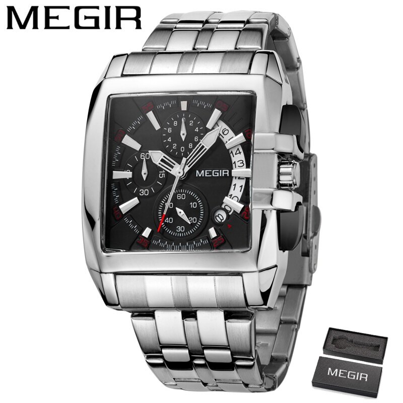 MEGIR Đồng Hồ Thương Hiệu Cao Cấp Hàng Đầu 2018, Cho Người Đàn Ông, Đồng Hồ Thạch Anh Nam Thể Thao Thời Trang Xu Hướng Đồng Hồ Đeo Tay Quà Tặng Cho Nam Jam Tangan Lelaki