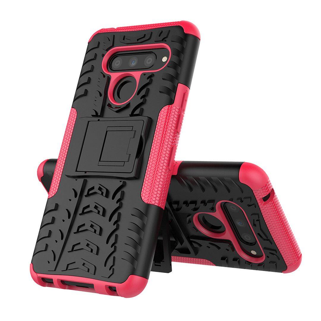 Ốp Điện Thoại Dành Cho Ốp Lưng LG V50 ThinQ 5G Ốp Lưng Thời Trang Có Chân Đế Chống Sốc Màu Trơn Kết Cấu Cơ Học PC + TPU 2 Trong 1