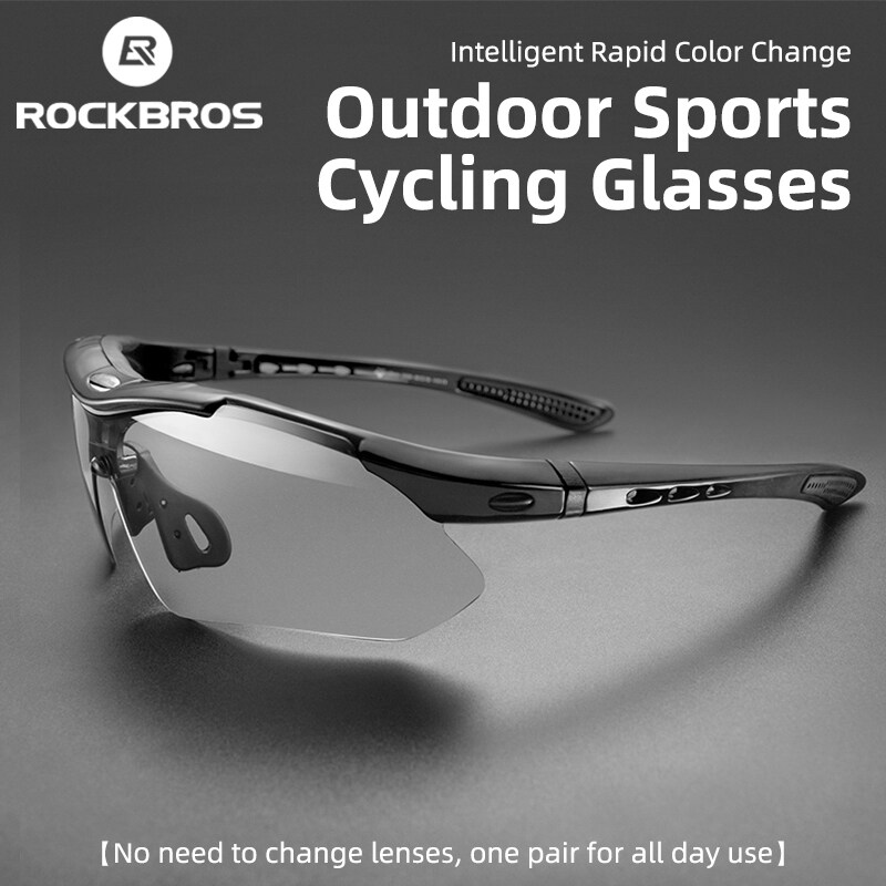 ROCKBROS Kính Đạp Xe Kính Râm Thể Thao Xe Đạp Đổi Màu Kính Xe Đạp Đường Trường Xe Đạp Leo Núi UV400 Cho Nam Nữ Kính Mắt Ngoài Trời Siêu Nhẹ