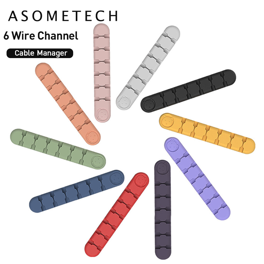 Asome dụng cụ sắp xếp cáp usb bằng silicon cuộn dây cáp, kẹp quản lý gọn gàng để bàn giá đỡ cáp, dụng cụ sắp xếp dây tai nghe cho chuột