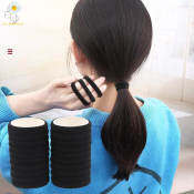 10PCS Black Thick Elastic Hair Ties for Women & Girls