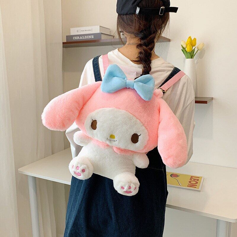 Kawaii Sanrios Plush Cartoons Anime Melody Kuromi Cinnamoroll Shoulder Bag