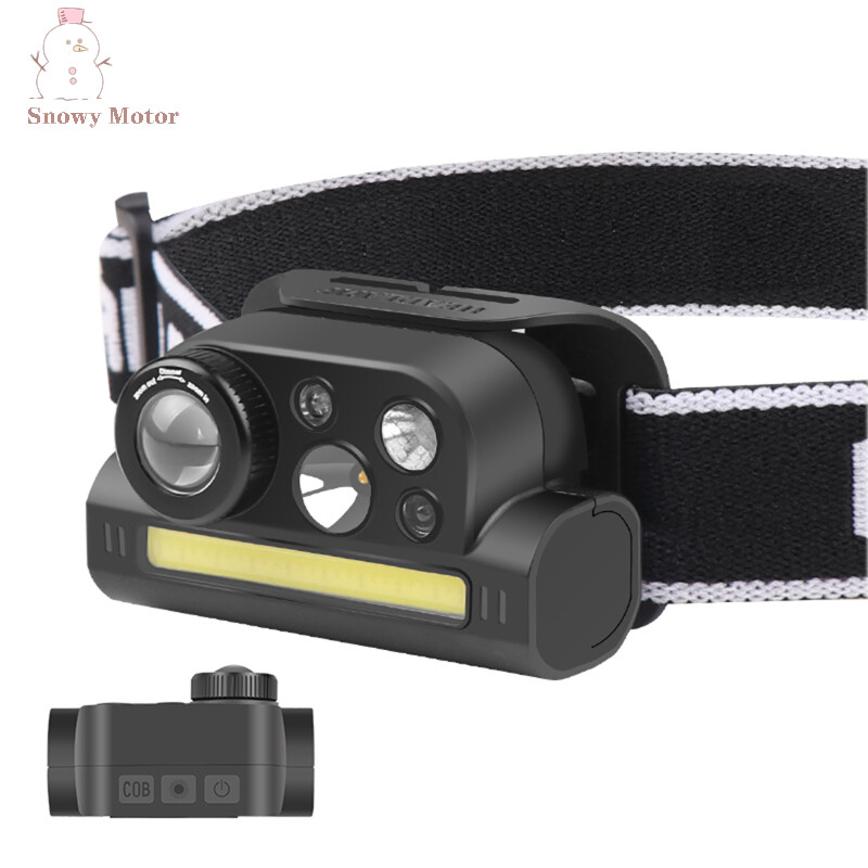 Đèn đội đầu led 4 cấp ipx4 không thấm nước đa chức năng zoomable loại c đèn pha sạc đèn pin đèn pin đội đầu
