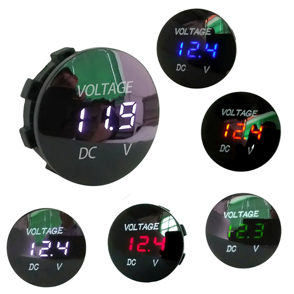 Obccqs bảng hiển thị led kỹ thuật số chuyên nghiệp 5-48v vôn kế ô tô đồng hồ đo điện áp đồng hồ đo ắc quy xe máy