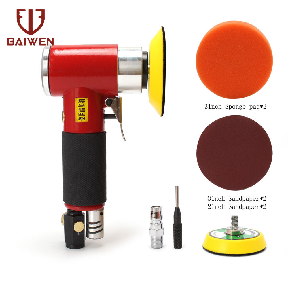 Máy Mài Đánh Bóng Không Khí Xe Hơi Mini 2 Inch 3 Inch, Bộ Đánh Bóng Khí Nén 1/4 Inch, Tác Động Kép Lên Quỹ Đạo