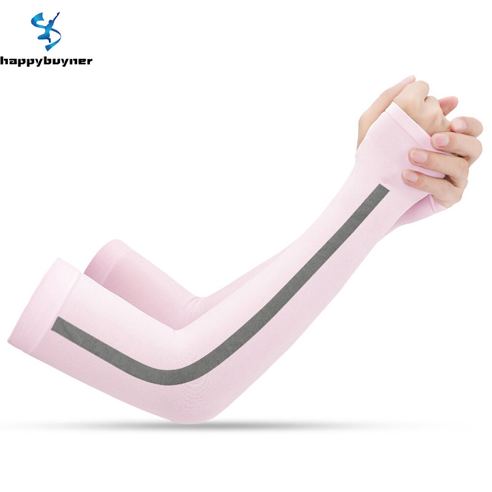 Happybuyner Làm Mát Mùa Hè Găng Tay Thoáng Khí Phụ Nữ Băng Giữ Ấm Cánh Tay Tay Áo Ngoài Trời Cho Nam Nữ Du Lịch Kem Chống Nắng Lụa Băng Tay Áo Dài Bảo Vệ Khỏi Ánh Mặt Trời