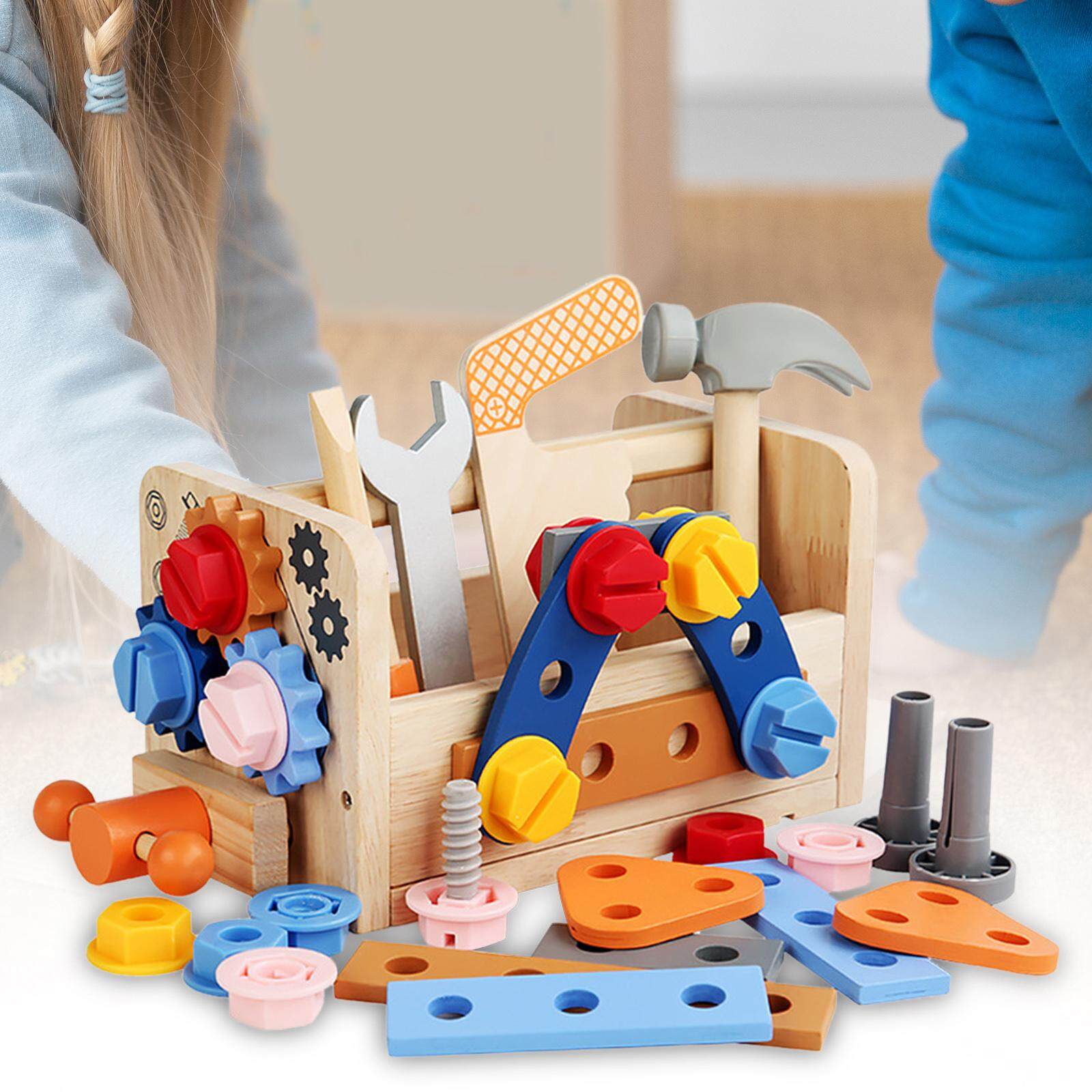 Kids Tool Set Tool Set Develops Fine Motor Skills Pretend Play Construction Toy Toddler Tool Set with Tool Box for Kids Boy