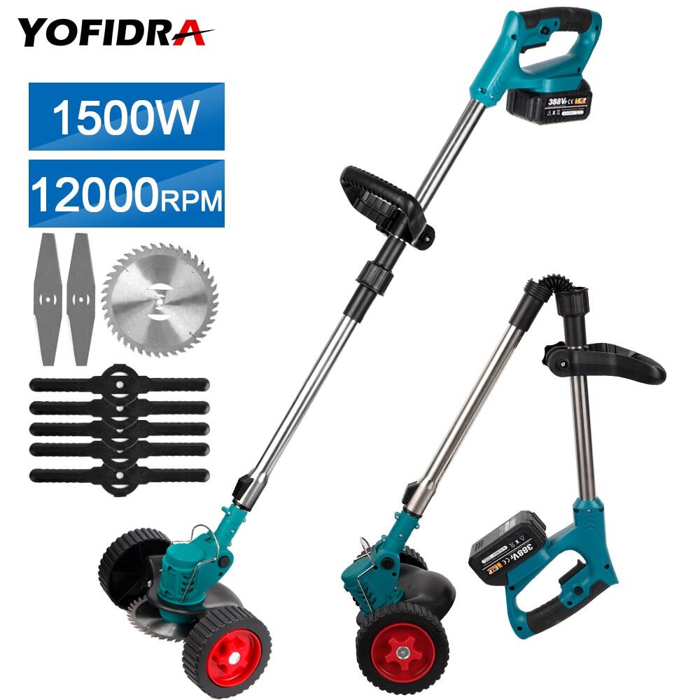 （quà tặng）2x388vf pin điện máy cắt cỏ cầm tay không dây vườn cỏ 100-135cm chiều dài có thể điều chỉnh. cho makita 18v pin công cụ