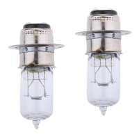 Homyl หลอดไฟหน้ารถจักรยานยนต์หลอดไฟฮาโลเจนสีขาว P15D-25-1 12V 35/35W จำนวน2ชิ้น