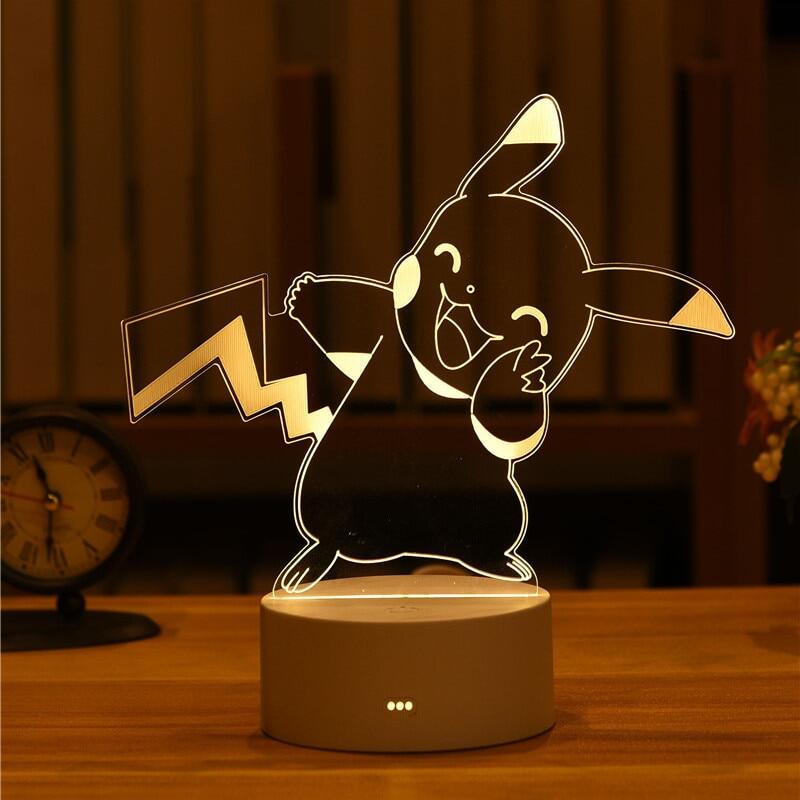 Anime Pokemon GO Pikachu 3D Night Light Toys Anime Pikachu LED Figures Model Table Lamp Stuff Toys For Children Christmas Gift