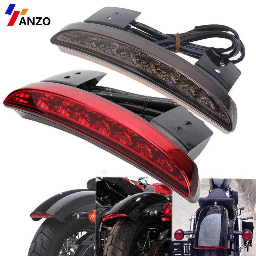 Đèn Xe Đạp Xe Máy, Đèn Hậu LED Màu Đỏ Viền Chắn Bùn Phía Sau Xe Máy Dành Cho Harley Touring Sportster XL 883 1200 Cafe Racer