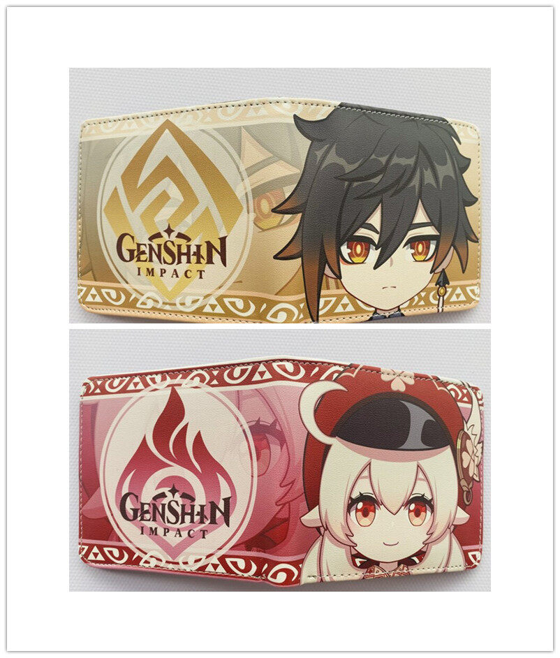 [Còn Hàng] Genshin Impact Ví Nam Nữ Anime PU 1 Đựng Album Ảnh 2 Ngăn Đựng Hóa Đơn 1 Ngăn Khóa Kéo 2 Ngăn Đựng Thẻ Ví Đựng Tiền Xu