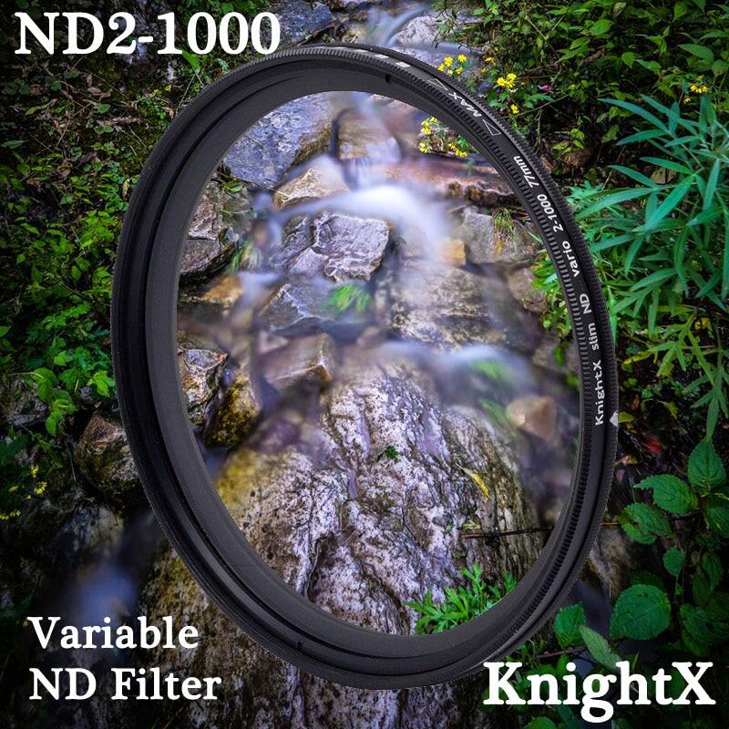 Knightx Nd2 To Nd1000 Neutral Density Fader Variable Nd Filter Adjustable For Canon Sony Nikon D5300 49 52 55 58 62 67 72 77 Mm(55mm)