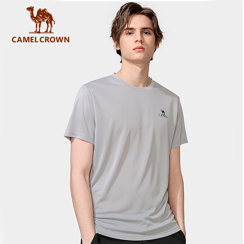 Camel crown áo thun nam nhanh khô ngoài trời áo thể thao thường ngày tay ngắn thoáng khí cổ tròn