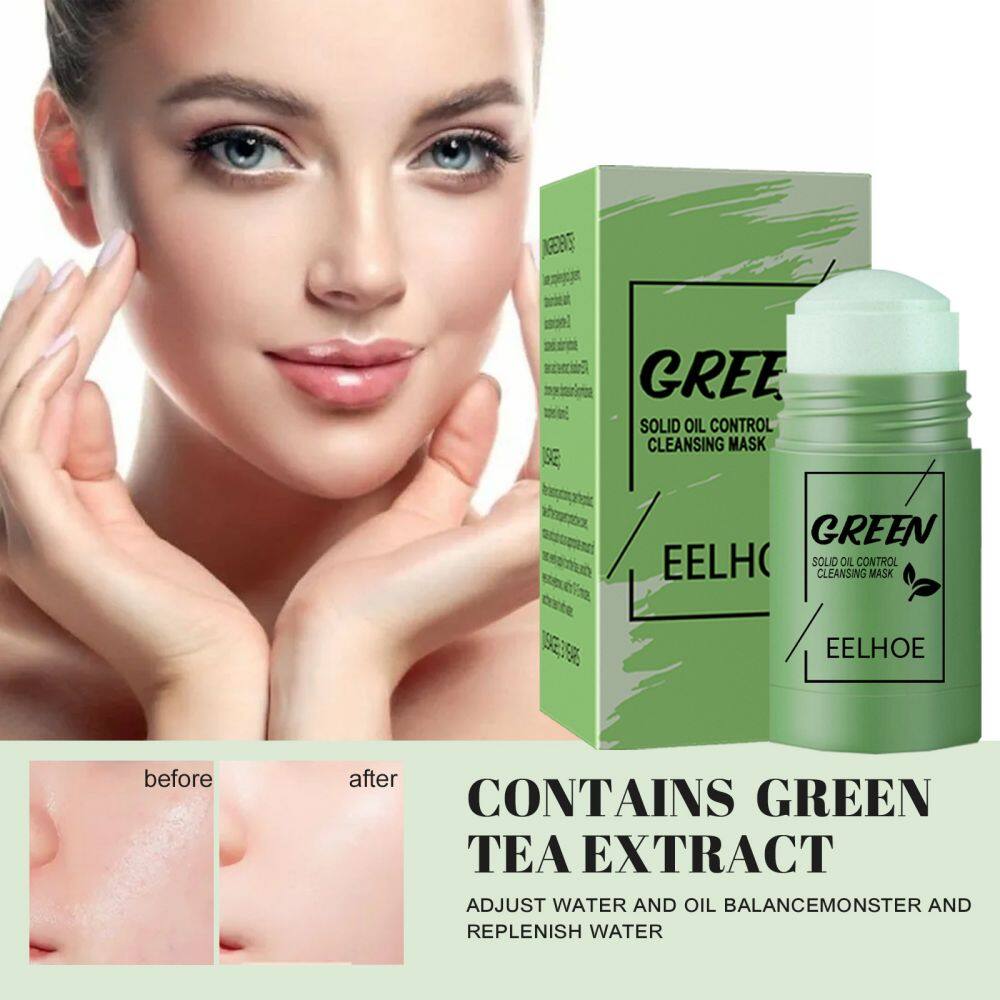 Mặt nạ trà xanh thanh loại bỏ mụn đầu đen làm sạch mụn trứng cá mặt nạ đất sét thanh lọc trà xanh mặt nạ rắn kiểm soát dầu mặt nạ dưỡng ẩm làm sạch sâu mặt nạ chăm sóc da