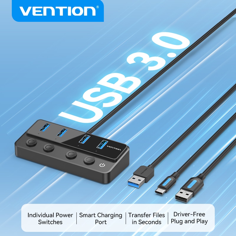 Vention usb c hub tốc độ cao 7 cổng đa loại c để usb 3.0 bộ chia hub bộ chuyển đổi cho macbook pro ipad pro xiaomi lenovo hub usb