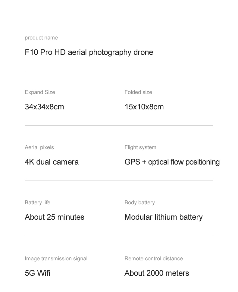 รูปภาพรายละเอียดของ 2021 NEW F10 Drone GPS 4K 5G WiFi Live Video FPV Qtor Flight 25 Minutes RC Distance 2000m Drone HD Wide-Angle Dual Camera with Storage Bag