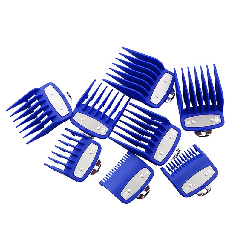 8 Chiếc Tông Đơ Cắt Tóc Chuyên Nghiệp Giới Hạn Lược Cắt Hướng Dẫn Lược, Bộ 1.5/3/4.5/6/10/13/19/25MM Cắt Công Cụ Kit