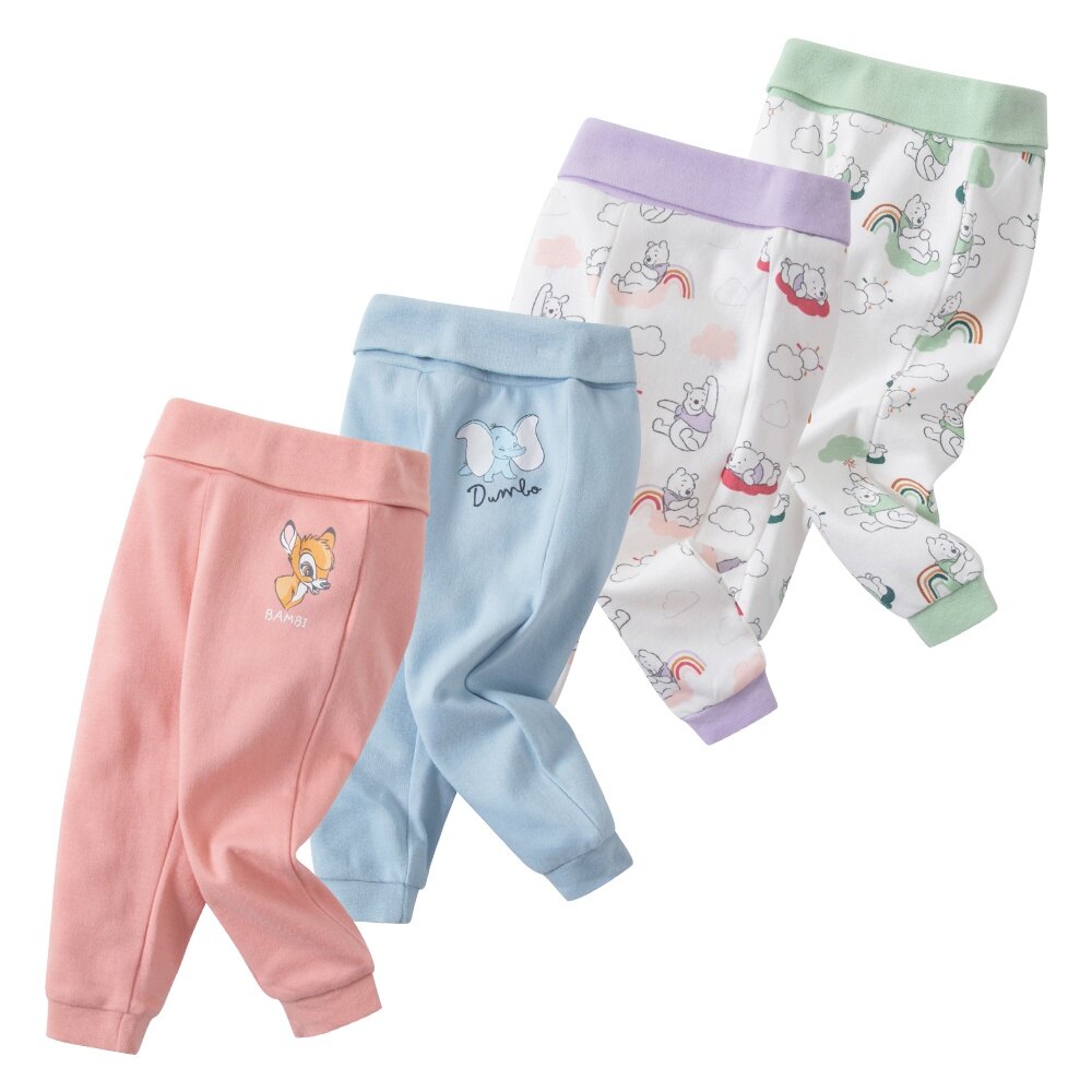 Bé gái sơ sinh Quần trẻ em 100% cotton quần dài mềm mại quần eo đàn hồi 0-24M