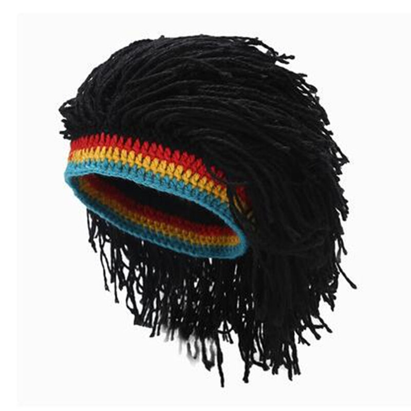 Wig Hat Tiktok Personality Hat Reggae Wig Funny Hat Trend Wool Hat Fashion
