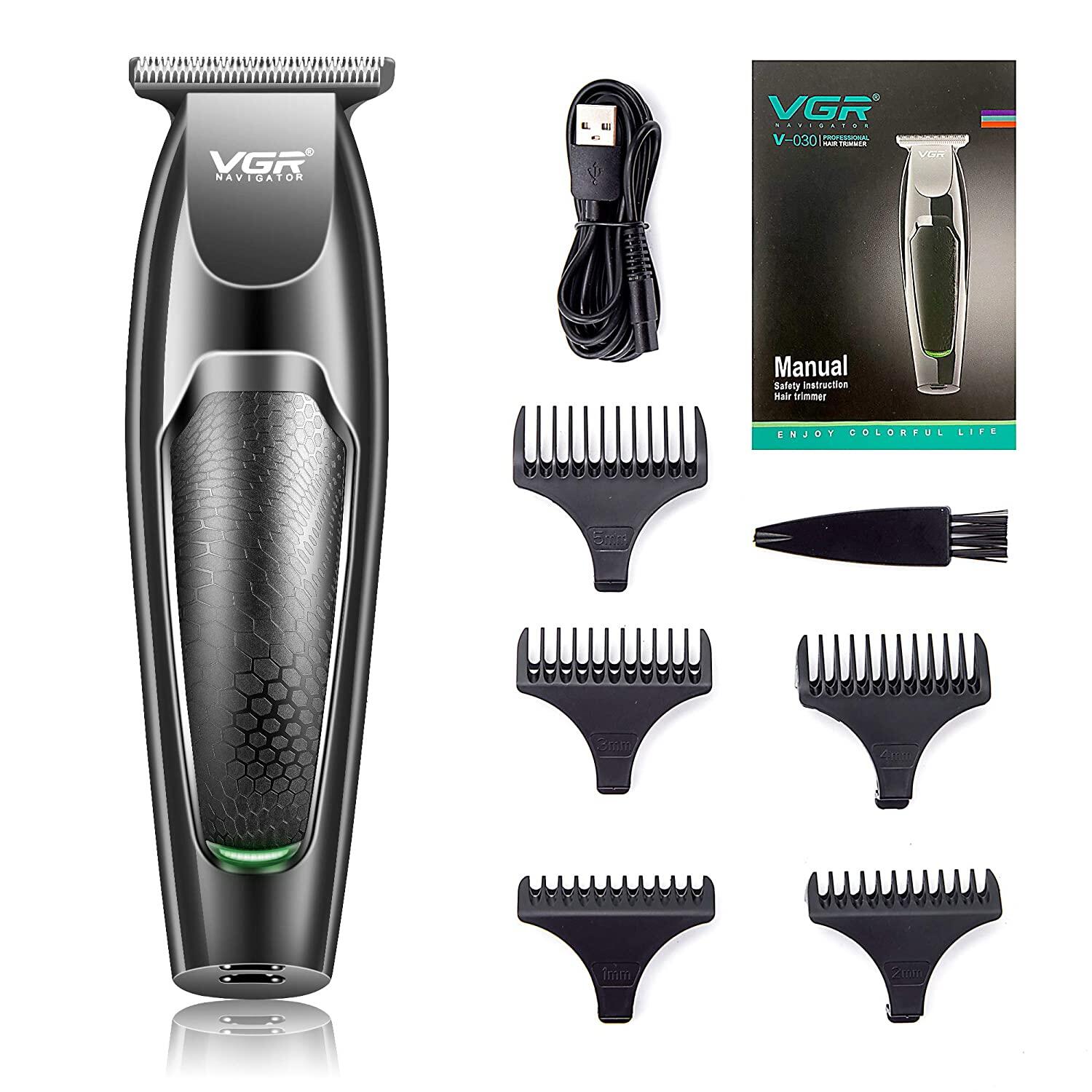 VGR V-030 Tông Đơ Cắt Tóc Chuyên Nghiệp, Thời Gian Chạy: Tông Đơ 100 Phút Dành Cho Nam (Màu Đen)