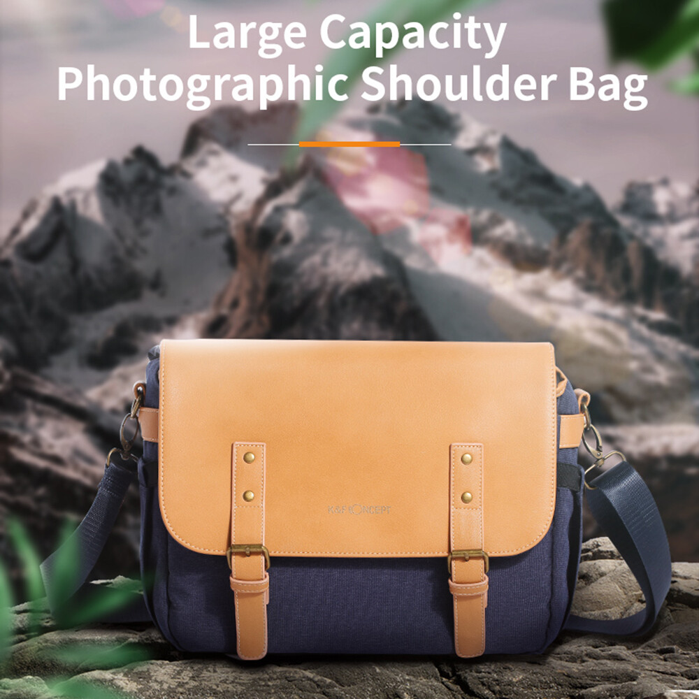 K & f concept túi đựng máy ảnh đeo vai chống sốc túi máy ảnh xách tay túi đựng tài liệu cho dslr/slr/máy ảnh không gương ốp với đồ giữ bút có thể tháo rời phù hợp với máy tính xách tay 14 inch