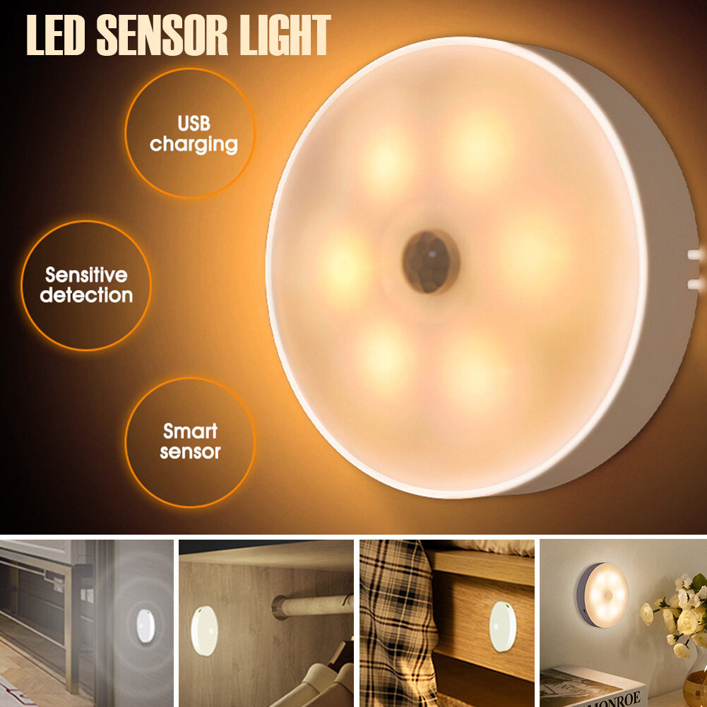 Đèn ngủ led gắn trên đèn ngủ từ tính chăm sóc mắt đèn cảm biến chuyển động sạc usb cho phòng ngủ/phòng tắm/nhà bếp/hành lang